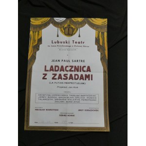 Plakat Ladacznica z zasadami Sartre Teatr Lubuski im Kuczkowskiego Zielona Góra