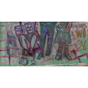 Wiesław Obrzydowski (1938 Kraków - 2017 Kraków), Kompozycja - praca dwustronna, 1996
