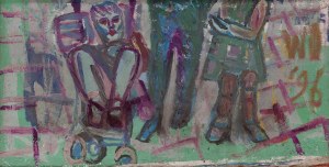 Wiesław Obrzydowski (1938 Kraków - 2017 Kraków), Kompozycja - praca dwustronna, 1996