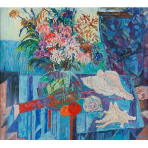 Jan Szancenbach (1928 Kraków - 1998 Kraków), Kwiaty i muszle, 1988