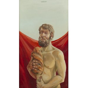 Allan Rzepka (ur. 1940, Kraków), Autoportret z bochnem chleba, 1981