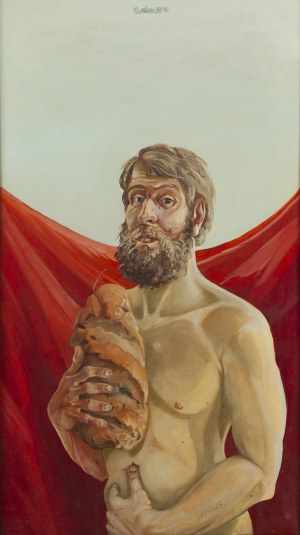 Allan Rzepka (ur. 1940, Kraków), Autoportret z bochnem chleba, 1981