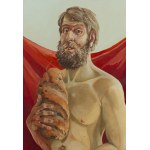 Allan Rzepka (ur. 1940, Kraków), Autoportret z bochnem chleba, 1981
