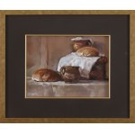 Józef Panfil (b. 1958, Tomaszów Mazowiecki), Still life with loaves of bread