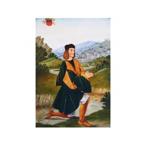 Praying donor in a landscape, Altar wing