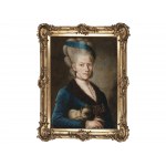 Portrait of an aristocratic lady with a dog, 18th century