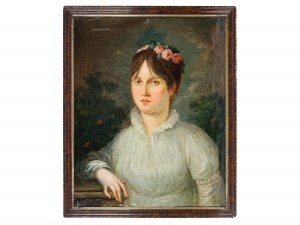 Artiste du XIXe siècle, Jeune fille avec une couronne de fleurs