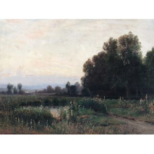 Malarz około 1900 roku, Pejzaż nad stawem