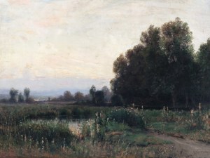 Malarz około 1900 roku, Pejzaż nad stawem