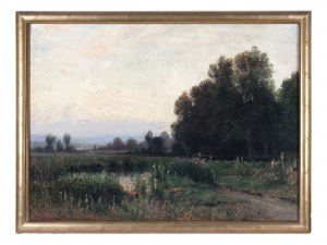 Malarz około 1900 roku, Pejzaż nad stawem