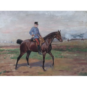 Malarz około 1900 roku, cesarz Franciszek Józef na koniu