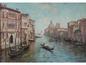 Wenecja: Kanał Grande z widokiem na Santa Maria della Salute, połowa XX wieku