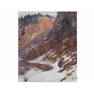 Winter landscape, In the style of Adolf Helmberger