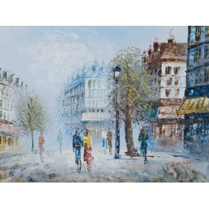 Scène de rue à Paris, années 1950