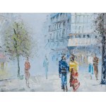 Scène de rue à Paris, années 1950