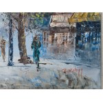Scène de rue à Paris, années 1950