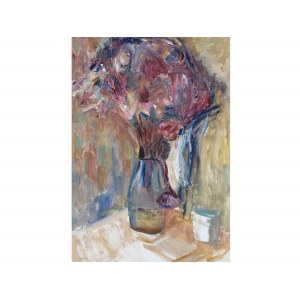 Russian painter of the 20th century, Still life with flowers