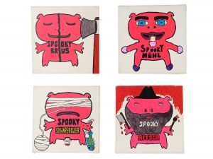 Spooky, Series of four paintings