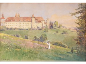 Peintre inconnu du 19e/20e siècle, Vue d'un monastère