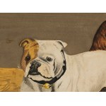 Bulldogs, Watercolor on cardboard