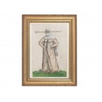 Copper engraving, hand-colored, 18th century