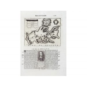 Book page with map of the island of Elba