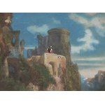 After a painting by Carl Spitzweg, Watercolor lithograph