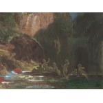 After a painting by Carl Spitzweg, Watercolor lithograph