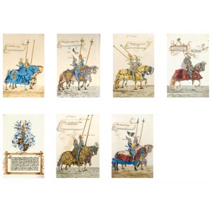 Maximilian cycle, 7 selected motifs in the style of the Middle Ages