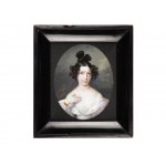 Masterly watercolor miniature, Depiction of a young girl