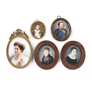 Collection of five watercolor miniatures, Around 1900