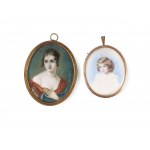 Mixed lot: 5 miniatures, 1 miniature in oil paint