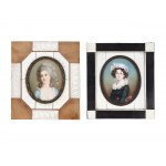 Mixed lot: 5 miniatures, 1 miniature in oil paint
