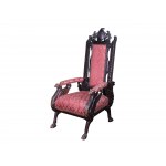 Ornate armchair with griffin, Carved wood