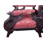 Ornate armchair with griffin, Carved wood