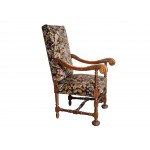Armchair, Wood upholstered with tapestry fabric