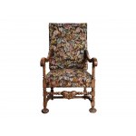 Armchair, Wood upholstered with tapestry fabric