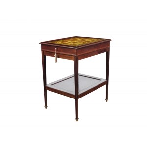 Table display case around 1900, Mahogany solid and inlaid