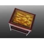 Table display case around 1900, Mahogany solid and inlaid