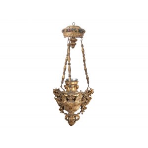 Hanging basket, Consisting of upper and lower part and three hanging rods