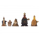 Collection of carvings, 4 Pietàs & 1 mercy seat