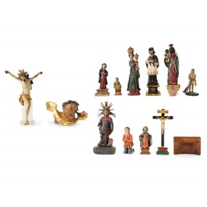 Mixed lot: 12 sculptures & 1 model, Alpine