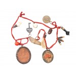 Rosary with Arma Christi, Terracotta relief with mercy seat & relics
