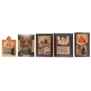 Mixed lot of 5 plates, Ex Voto