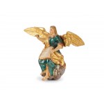 Angel playing music, Carved wood