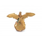 Angel playing music, Carved wood