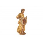 Baroque sculpture with the sweat cloth of Veronica, Carved wood