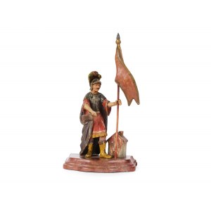 Saint Florian, Carved wood & polychrome painted