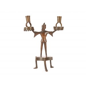 Candlestick with two spouts, 14th/15th century