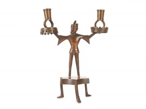 Candlestick with two spouts, 14th/15th century